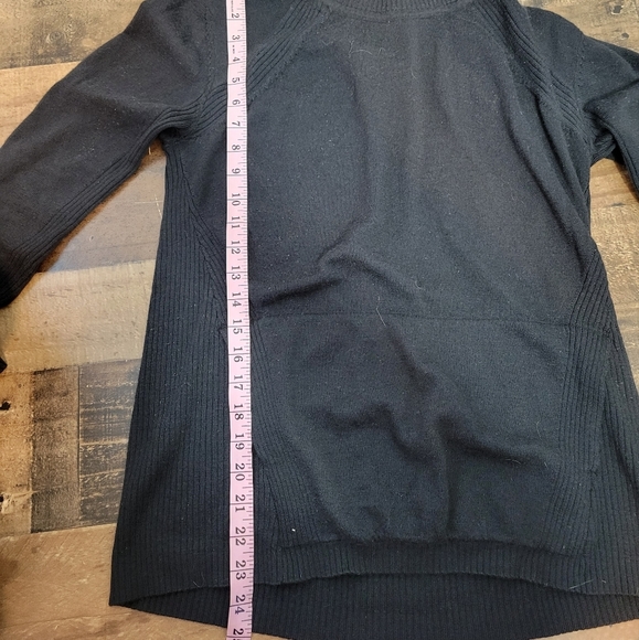 Large Lululemon Black Wool Cowlneck Sweater - Picture 4 of 5